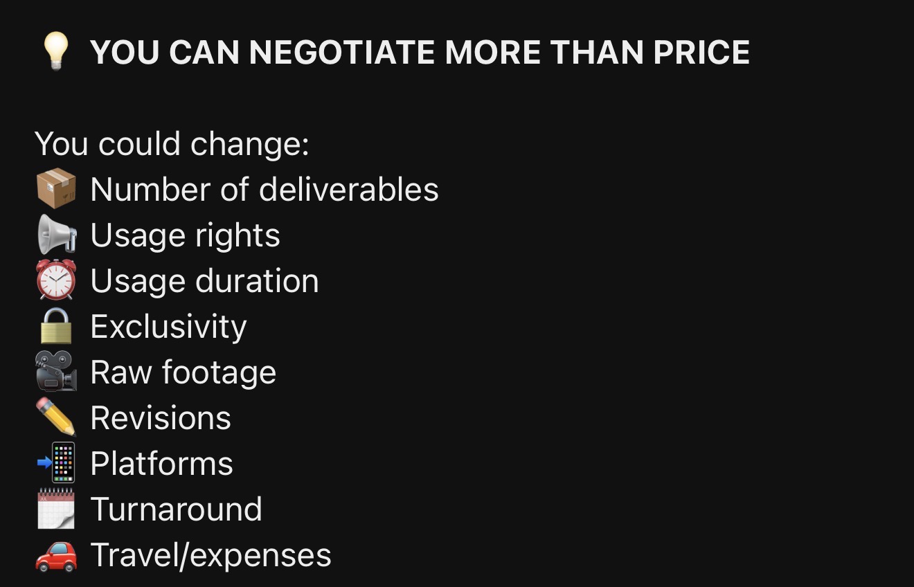 Preview of negotiation topics beyond price